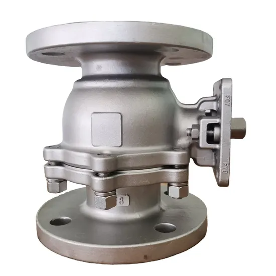 ASME CF8/CF8m Silicone Sol Full Bore 2PC Manual Flange Daikin Sealed Seat, High Platform with Handleflange Ball Valve