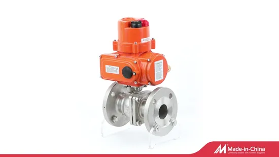2 Way Stainless Steel PTFE Flanged Connection Electric Motorized Actuator Ball Valve 