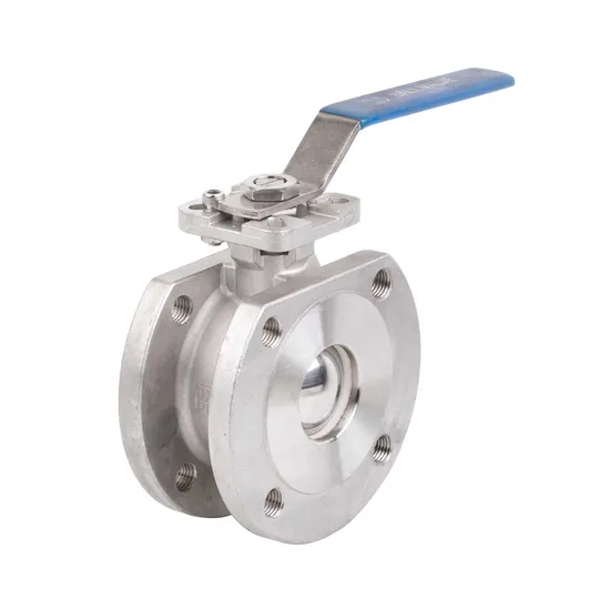 Pn16 Italy Type CF8m SS304 1PC Wafer Flanged Ball Valve with ISO Mounting Pad 